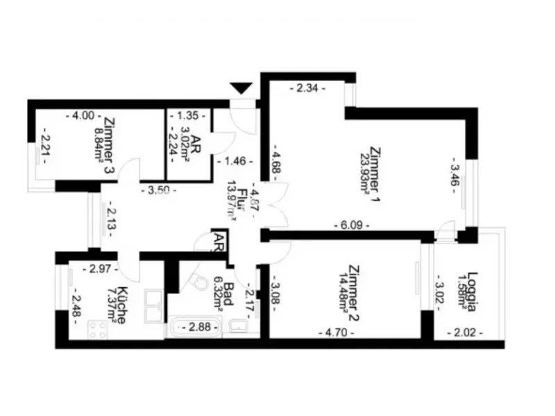Tauschwohnung: Schöne 3 Zimmer im Brunnenviertel gegen 4-5 Zimmer — photo 1